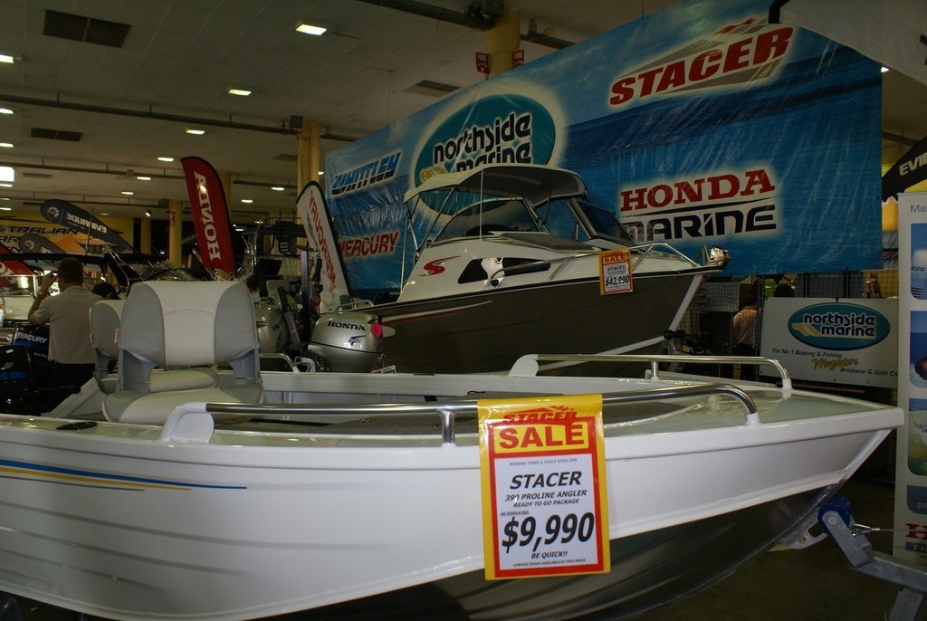 ’Good deals’ were on everywhere during the Tinnie and Tackle Show and Northside Marine was right in there with appealing offers. © Bob Wonders
